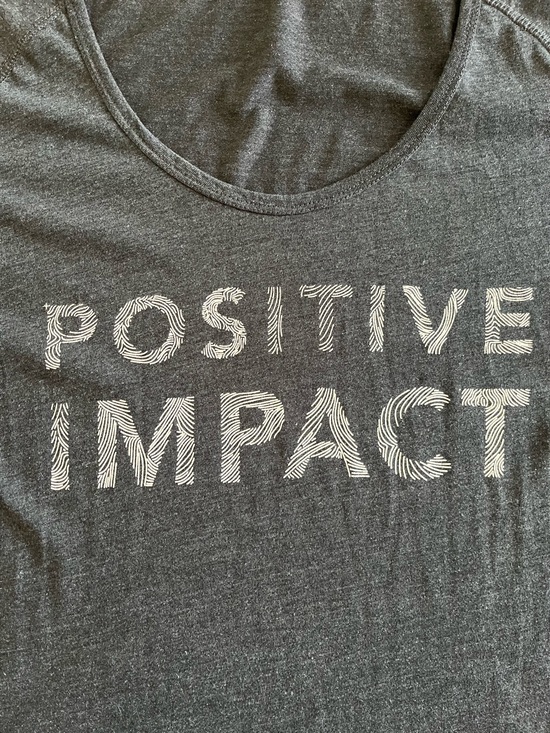 tentree Tops - Tentree Positive Impact Heather Gray Scoop Neck Curved Hem Sustainable Tee